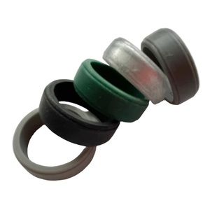 NEW 5 Silicone Rings Bands Size 11 Wedding Sport Gray Silver Black Green
